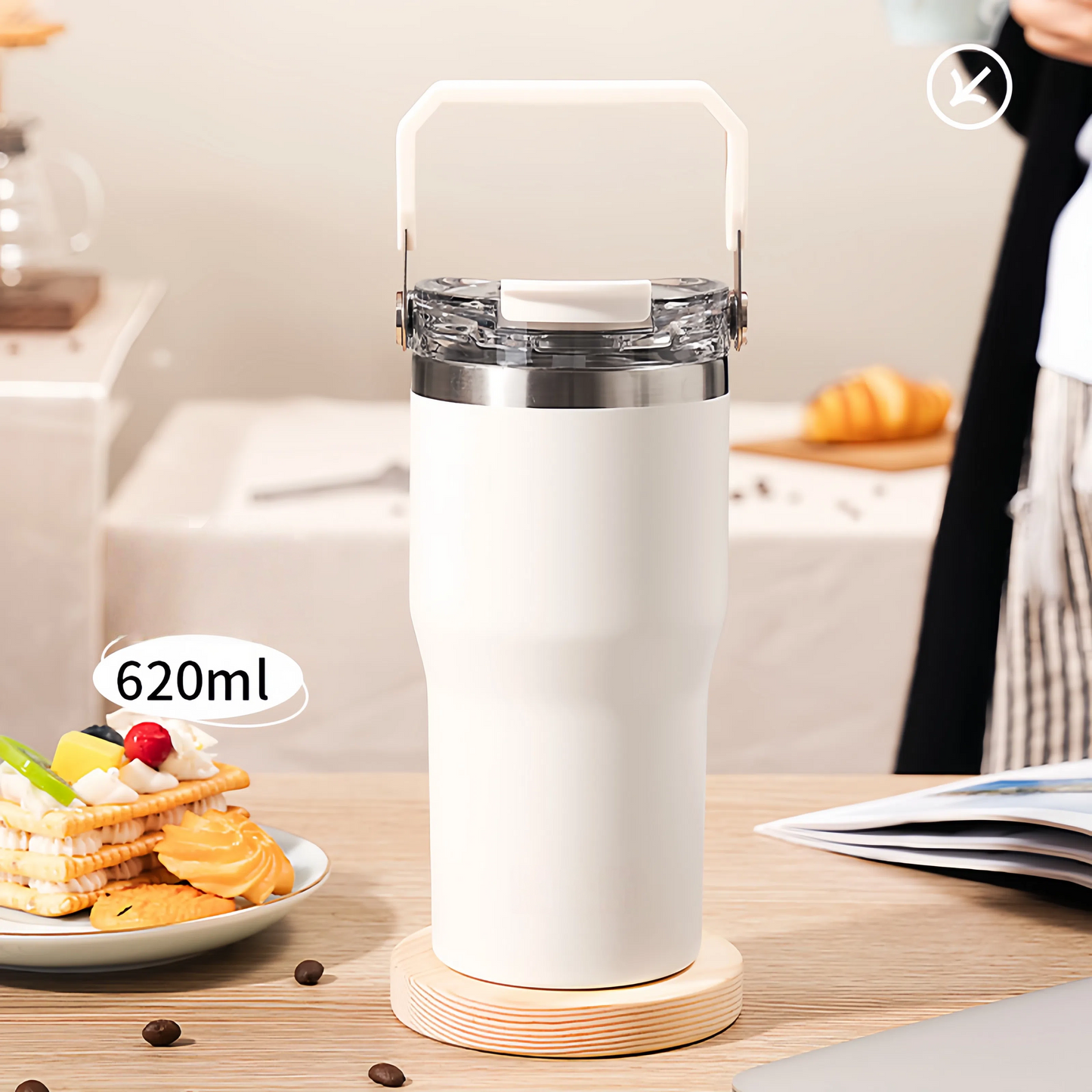620ML WHITE Reusable Healthy Water Bottle
