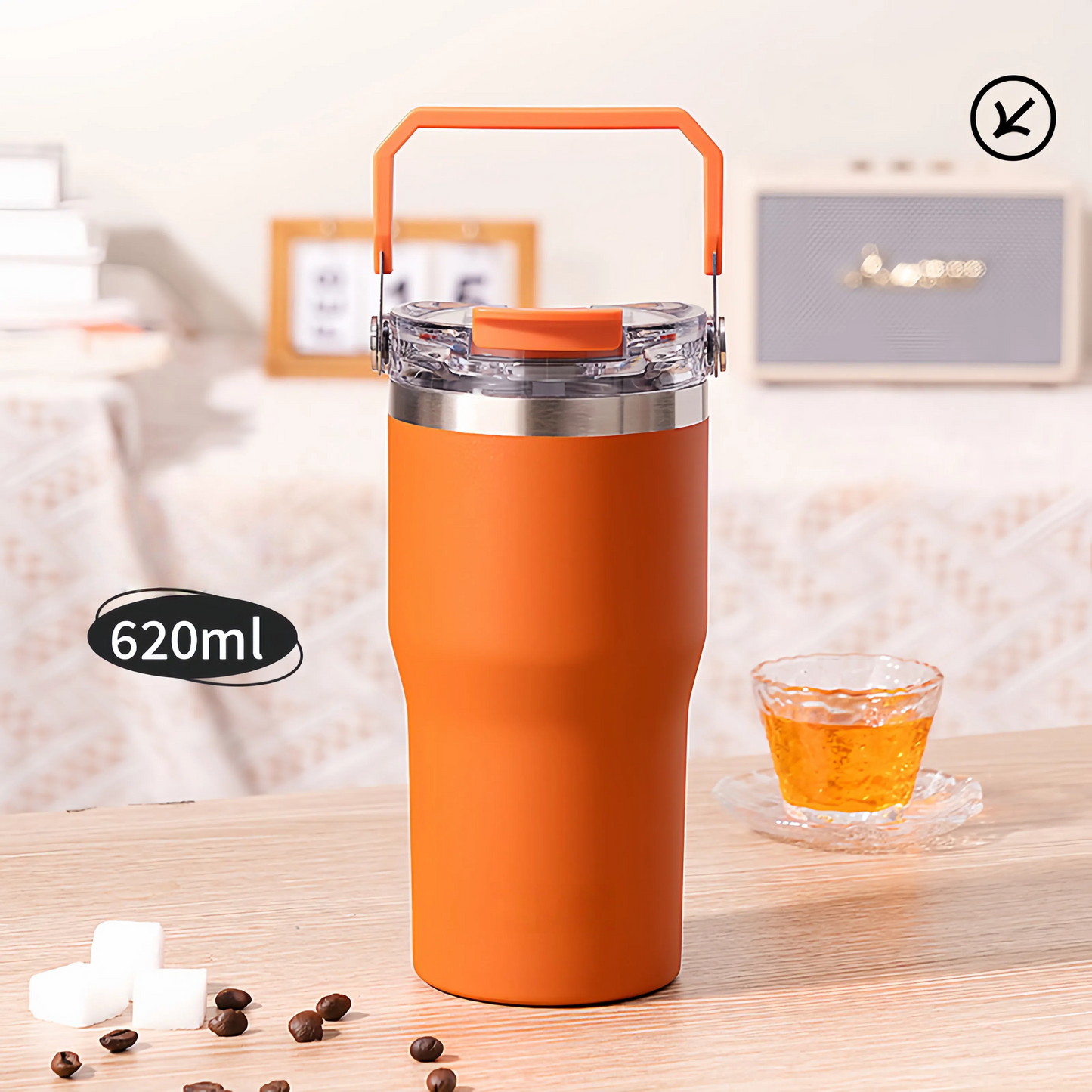 620ML ORANGE Matte Finish Insulated Drinkware