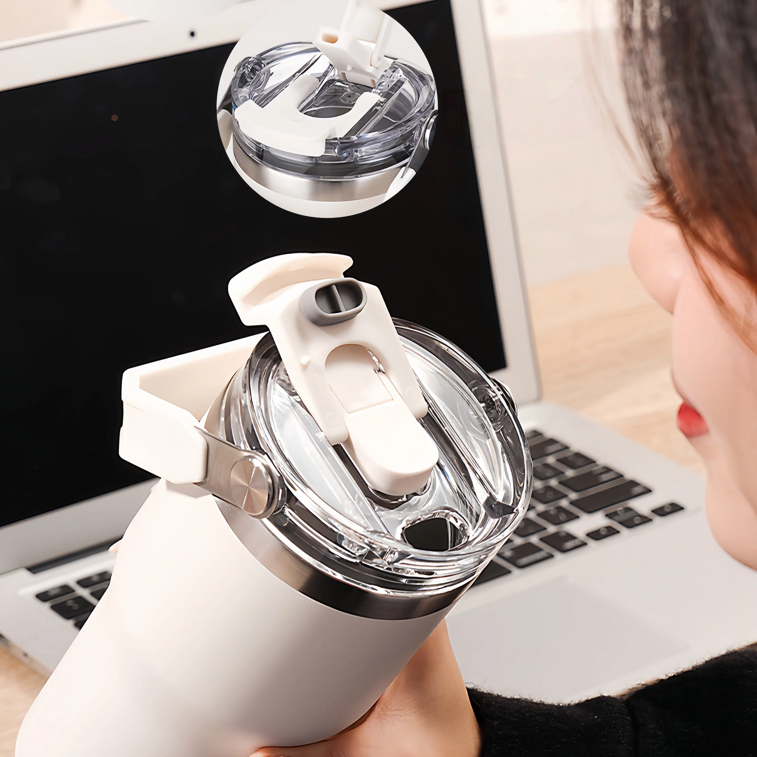 Leak-Resistant Dual-Spout Office Commute Water Cup