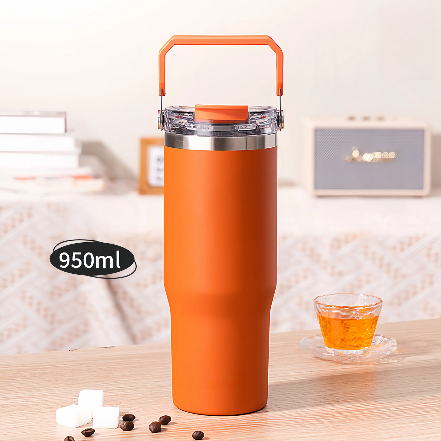 950ML ORANGE Food-Grade Silicone Spout Cup